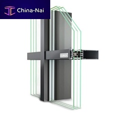Stick system curtain wall TRIGON FS 040aluminum and glasswith integrated insulationacoustic