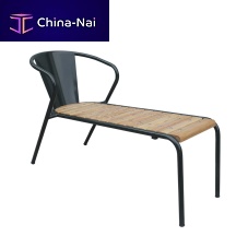Contemporary chaise longue woodenmetalmetal