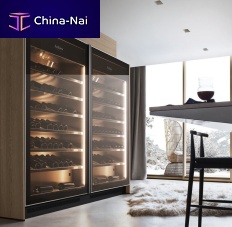 Multi-temperature wine cabinet VINAbuilt-inwoodenstainless steel