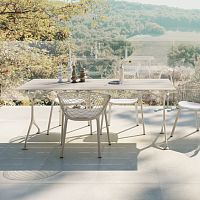 Contemporary table FRAMETABLE / F02_190_Oextruded aluminumcast aluminum baserectangular