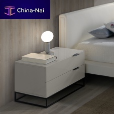 Contemporary bedside table 7004lacquered woodpainted steel baserectangular