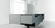 Contemporary kitchen SUSPENDIDAlaminateislandhandleless