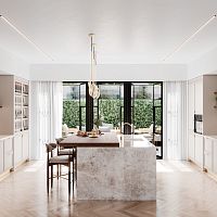 Contemporary kitchen QUINCYwalnutcherrywoodmarble