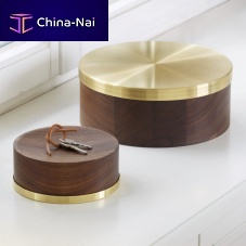 Bowl with lid DENoakwalnutsolid wood