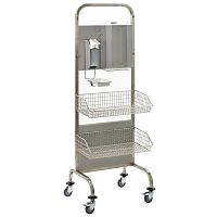Hygiene station on casters HYGHKW4Twith basket