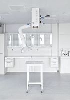 Fume extractor with extraction arm wall-mountedlaboratorydust