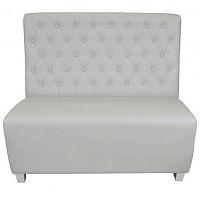 Traditional upholstered bench DULCEleatherwith backrestgray