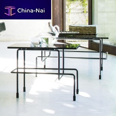 Contemporary coffee table Trafficwood veneeracrylicsteel base