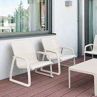 Contemporary lounge chair PACIFIC Batyline®fiberglassgray