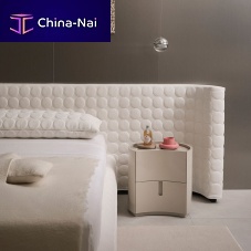 Contemporary bedside table JOHNNYleatherglossy lacquered woodmatte lacquered wood