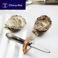 Oyster knife with horn handle BELONwith stainless steel blade