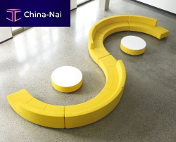 Modular upholstered bench KONTOURcontemporaryfabricfor public building