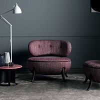 Traditional fireside chair Oleandrafabricleatherwooden