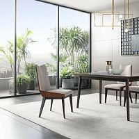 Contemporary dining chair L12indoorfabricwood veneer