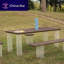 Contemporary table GRAMIGNAironCOR-TEN® steelrectangular