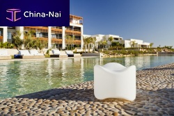 Contemporary pouf BONEplasticilluminated