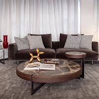 Contemporary coffee table Fredwoodenmarblewooden base