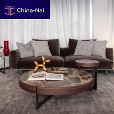 Contemporary coffee table Fredwoodenmarblewooden base