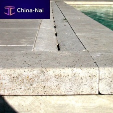 Drainage channel with central slot double-slopepavedtravertine