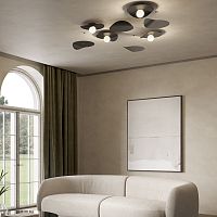 Contemporary ceiling light FLOW glassmetalLED
