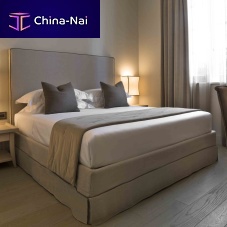 Double bed BALMAINdesignupholsteredwith upholstered headboard