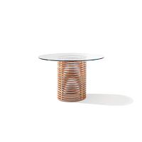 Contemporary dining table ISOLAtempered glassmarblemahogany base
