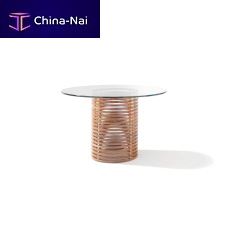 Contemporary dining table ISOLAtempered glassmarblemahogany base