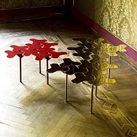 Original design coffee table Nanooksheet steelpowder-coated steel basechrome steel base