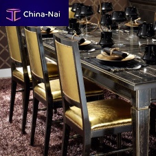 Contemporary chair JAIPUR GOLDindoorleatherwooden base