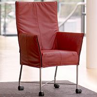 Contemporary chair CHAPLINindoorfabricleather