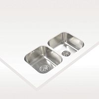 Double kitchen sink CB-2without drainboardstainless steelovermount