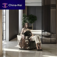 Contemporary armchair HOTELfabricleathercowhide