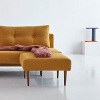 Contemporary ottoman Recast fabricsquareupholstered