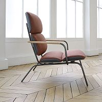 Contemporary armchair BLUEMOONleatherfabriclacquered metal