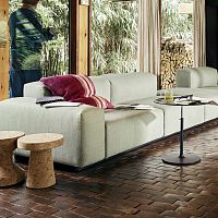 Modular sofa SOFTcontemporaryfabricleather