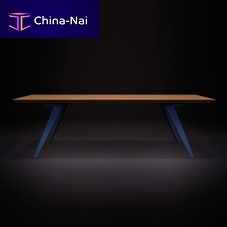 Contemporary dining table BICAdinewood veneersteel baserectangular
