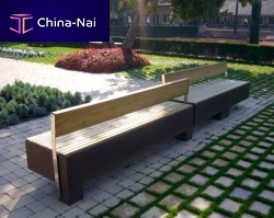Contemporary public bench AJCHPLwith backrest