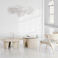 Contemporary coffee table SIBAST No 7glasswood veneeroak base