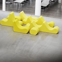 Contemporary footrest WELLE 6fabric