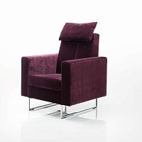 Contemporary armchair embracefabricleathersolid wood