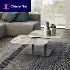 Contemporary coffee table ORBITALporcelain stonewarepainted metal basecentral base