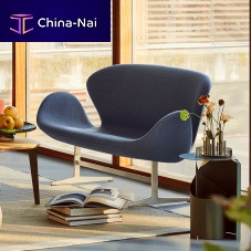 Contemporary sofa SWANfabricleatherblack