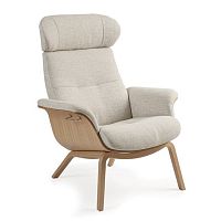 Contemporary armchair TIMEOUTleatherfabricwith footrest