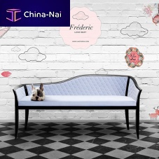 Traditional upholstered bench FREDERICvelvetbeechblue