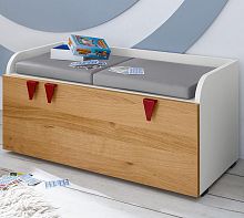 Contemporary upholstered bench MINIMO fabricleatherwooden base