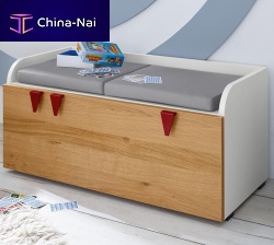Contemporary upholstered bench MINIMO fabricleatherwooden base