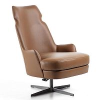 Contemporary armchair PO88 SHAPEfabricleatherhigh-back