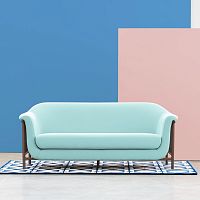 Contemporary sofa VALENTIMfabricleathergray