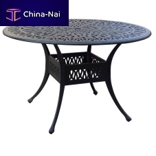 Contemporary dining table AMALFIcast aluminumroundhome