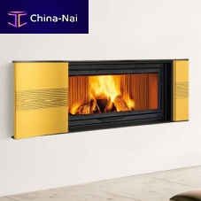 Contemporary fireplace surround AMBURGOearthenwaredouble-sidedyellow